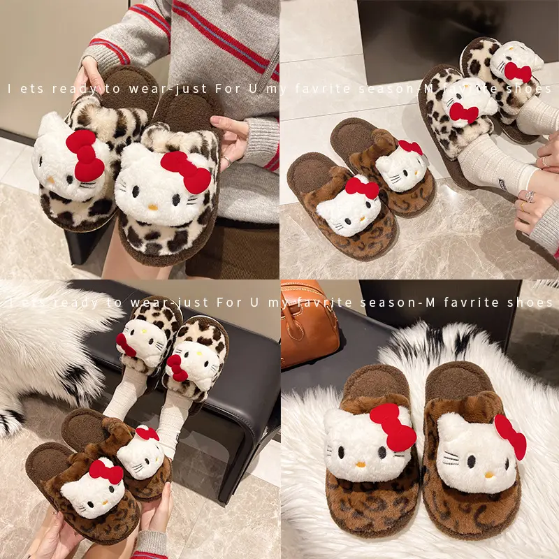 Leopard Print Cotton Slippers Women Indoor Non-Slip - Image 7