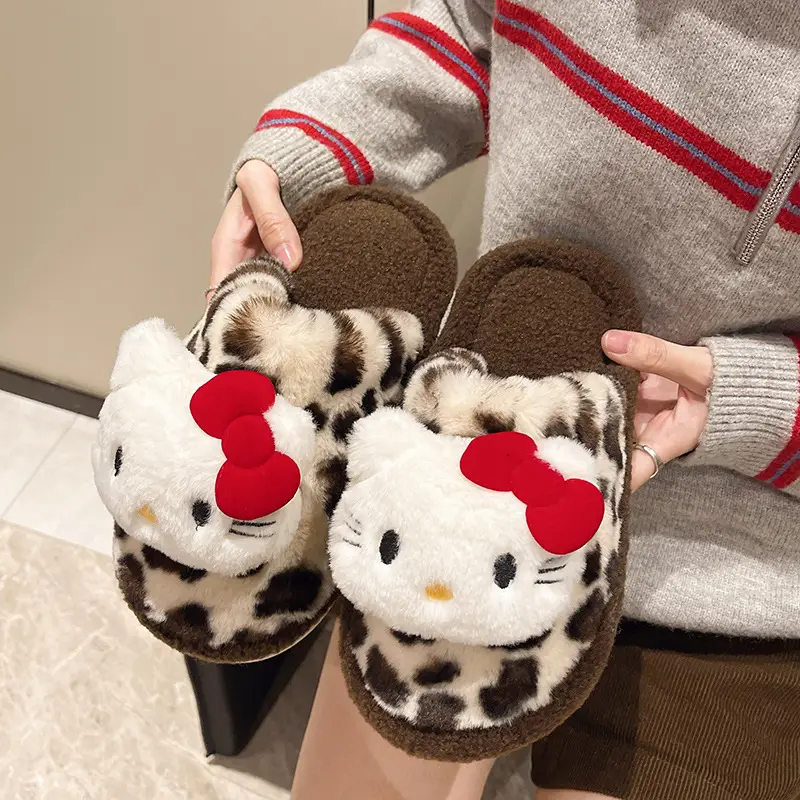 Leopard Print Cotton Slippers Women Indoor Non-Slip - Image 8