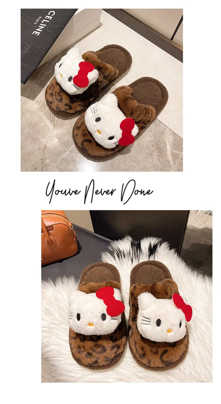 Leopard Print Cotton Slippers Women Indoor Non-Slip — feature 12