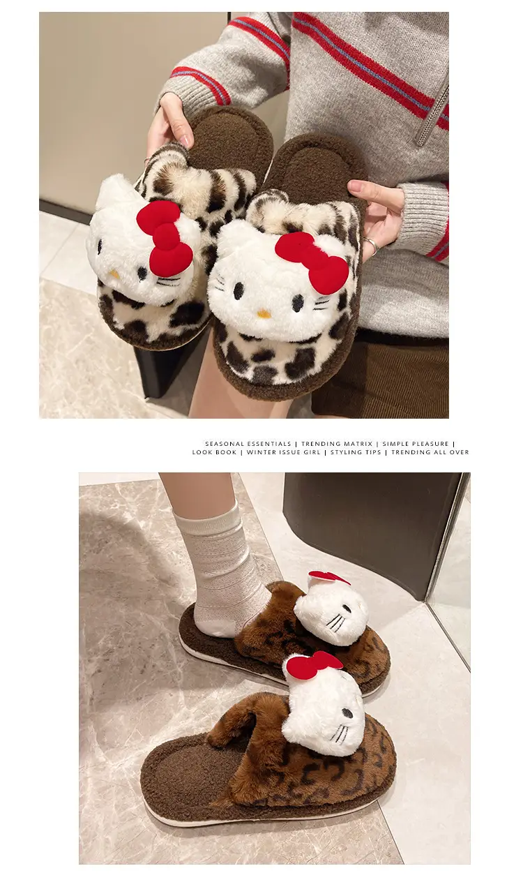 Leopard Print Cotton Slippers Women Indoor Non-Slip — feature 4