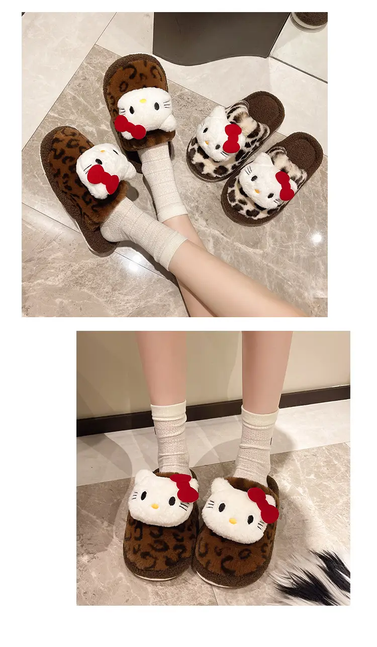 Leopard Print Cotton Slippers Women Indoor Non-Slip — feature 5