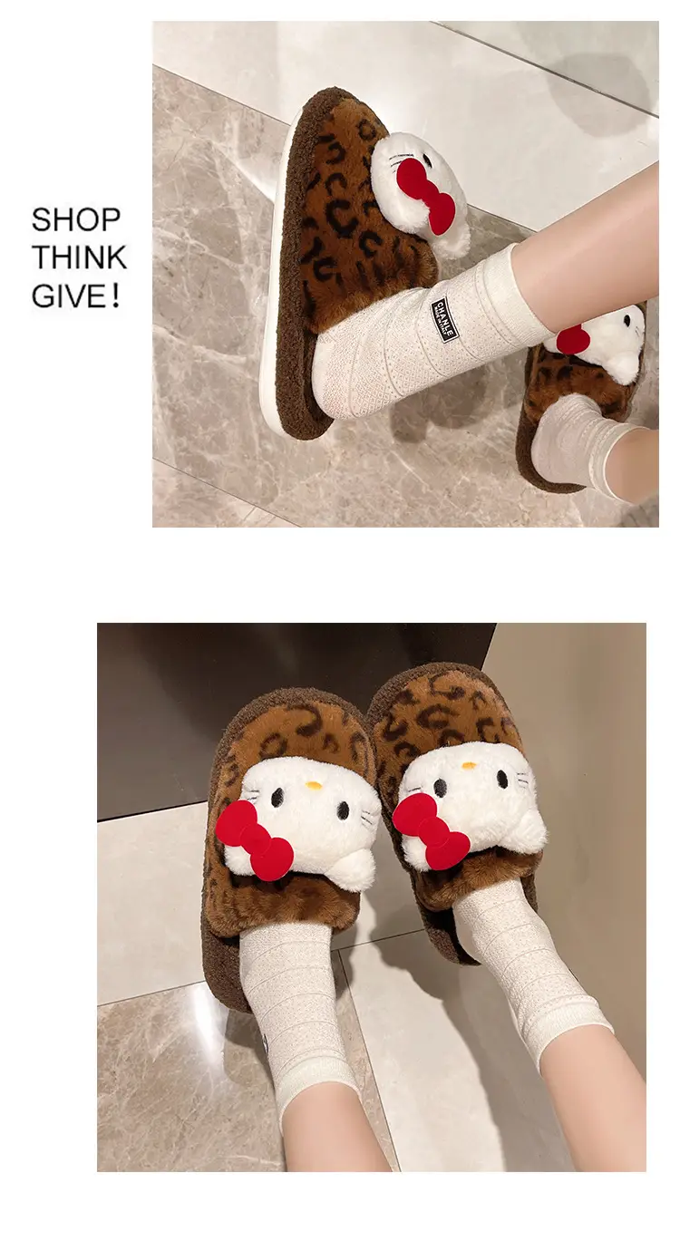 Leopard Print Cotton Slippers Women Indoor Non-Slip — feature 6
