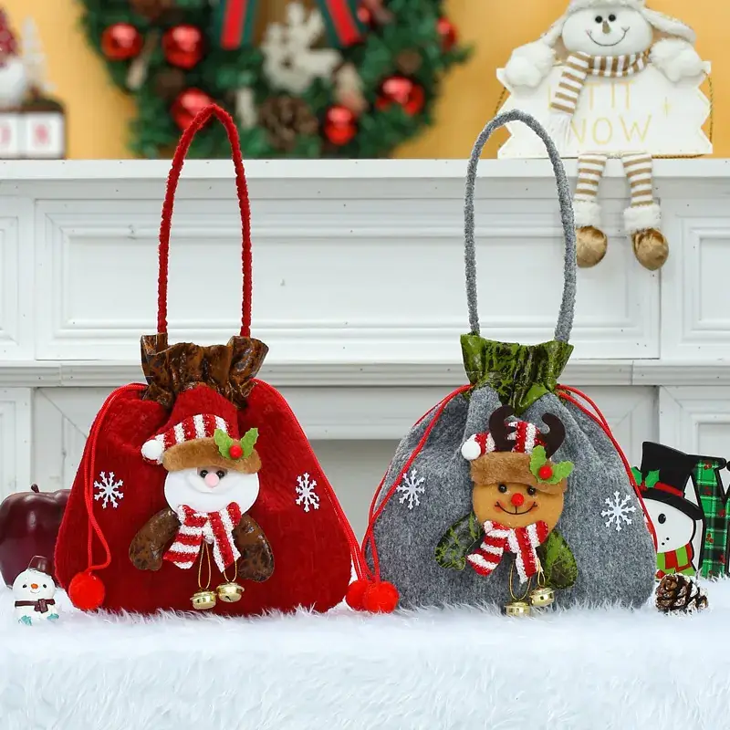 Hot Skin Embossed Cross Border Christmas Candy Bag 14x10cm - Image 19