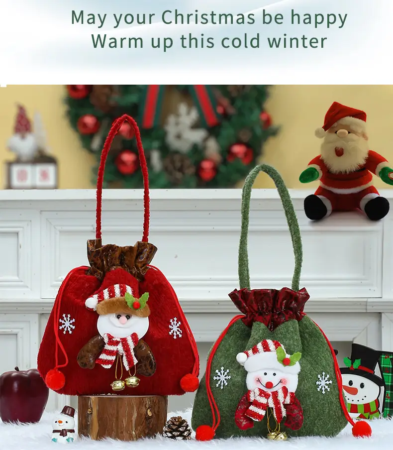 Hot Skin Embossed Cross Border Christmas Candy Bag 14x10cm — feature 13