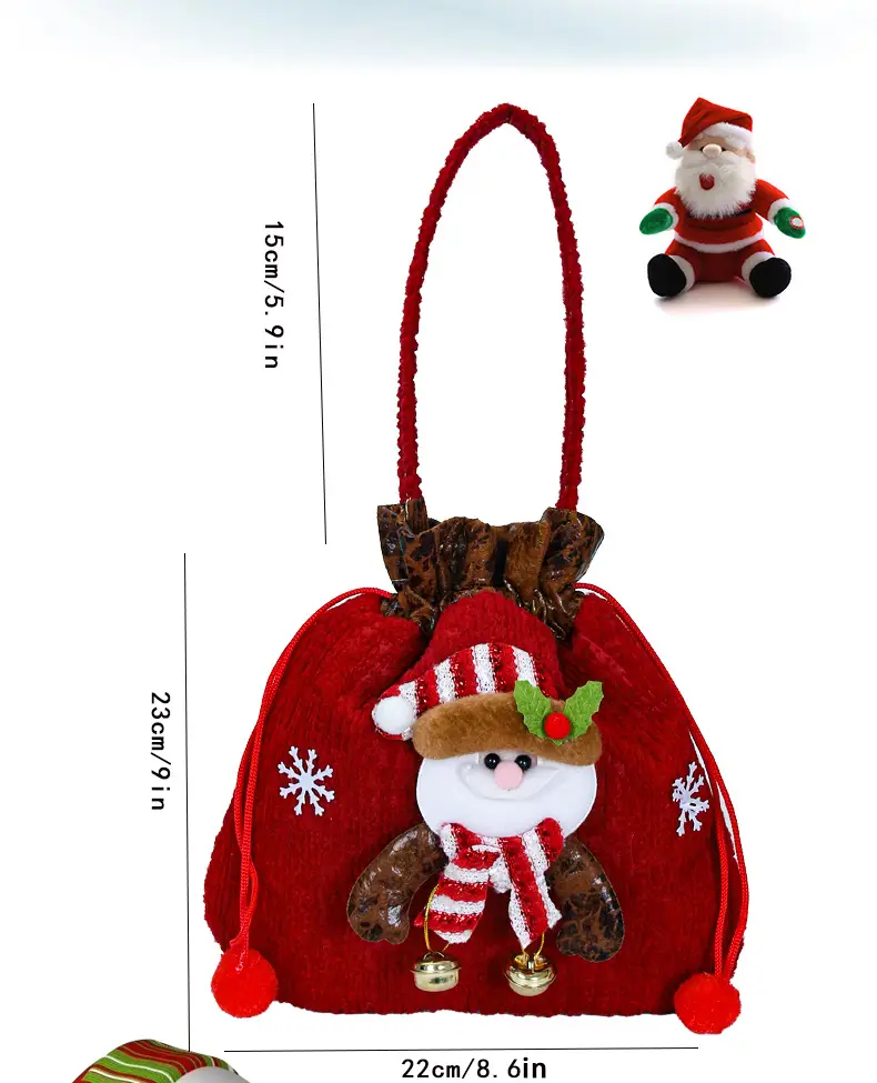 Hot Skin Embossed Cross Border Christmas Candy Bag 14x10cm — feature 6