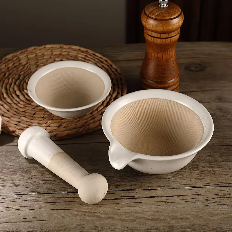 Japanese Ceramic Rice Paste Bowl with Grinding Stick - Image 14