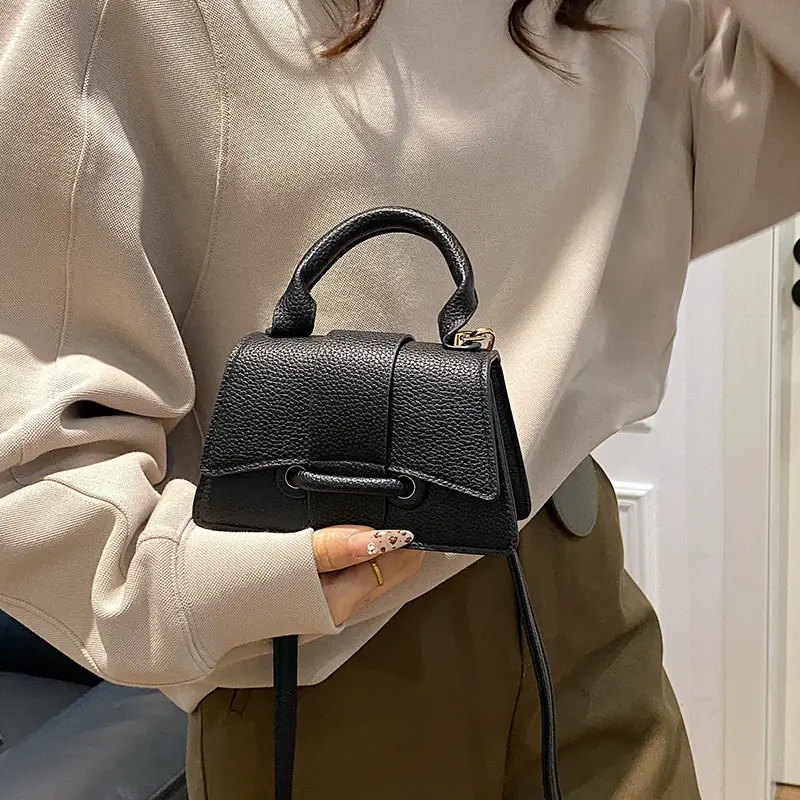 White Textured Mini Handbag for Women - Image 8
