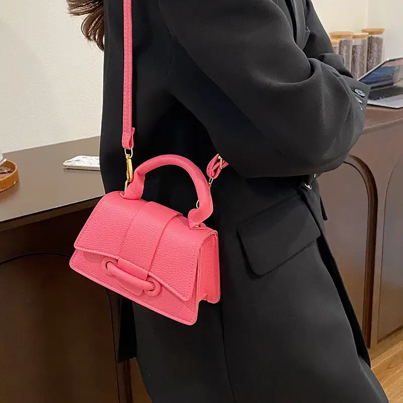 White Textured Mini Handbag for Women - Image 9