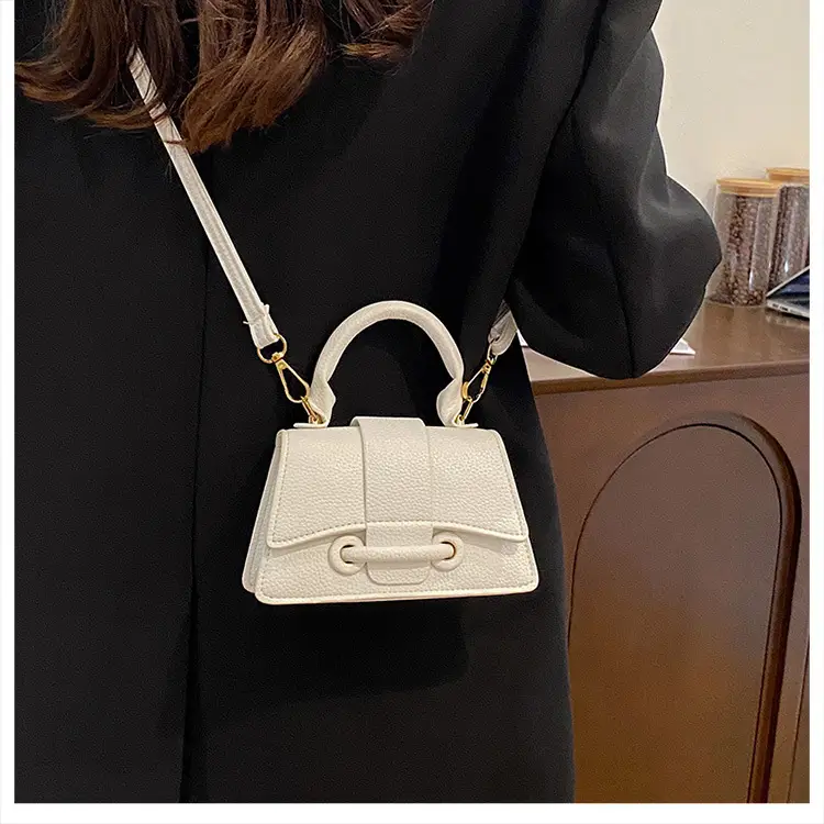 White Textured Mini Handbag for Women — feature 14