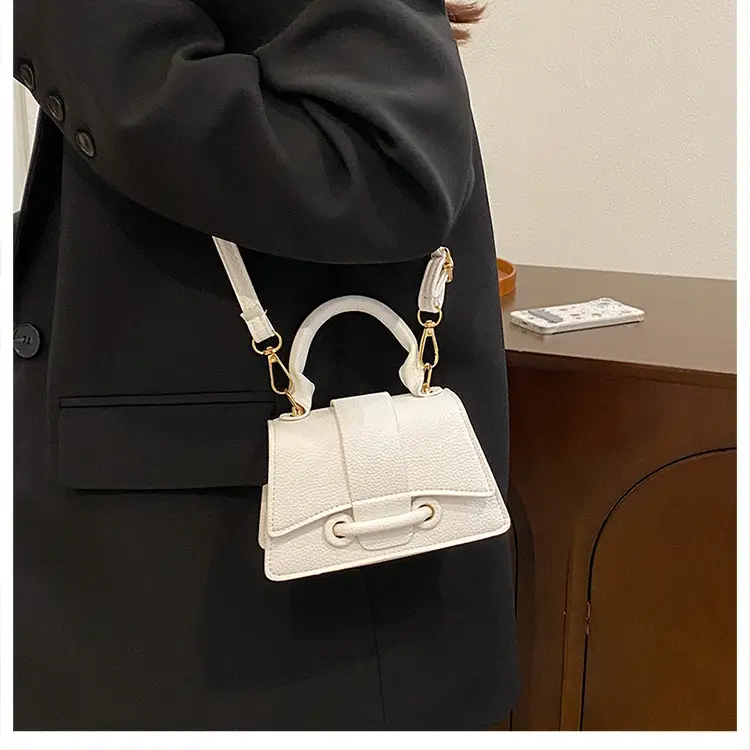 White Textured Mini Handbag for Women — feature 15