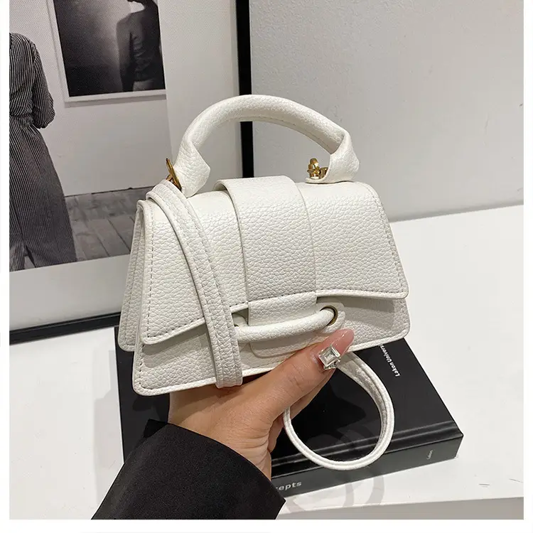 White Textured Mini Handbag for Women — feature 24
