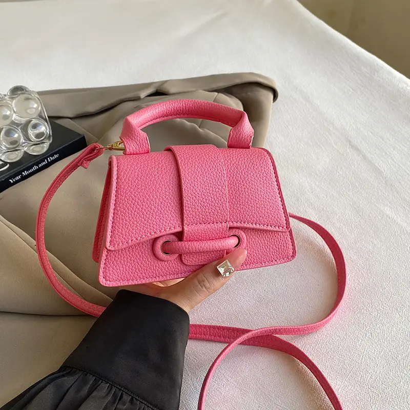 White Textured Mini Handbag for Women - Image 4