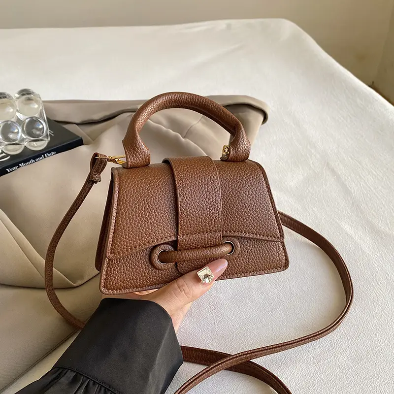 White Textured Mini Handbag for Women - Image 5