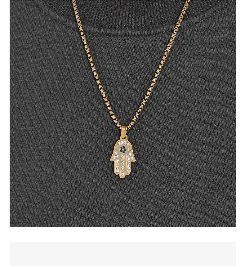 European American Cross Border Classic Hand of Fatima Pendant Necklace — feature 33