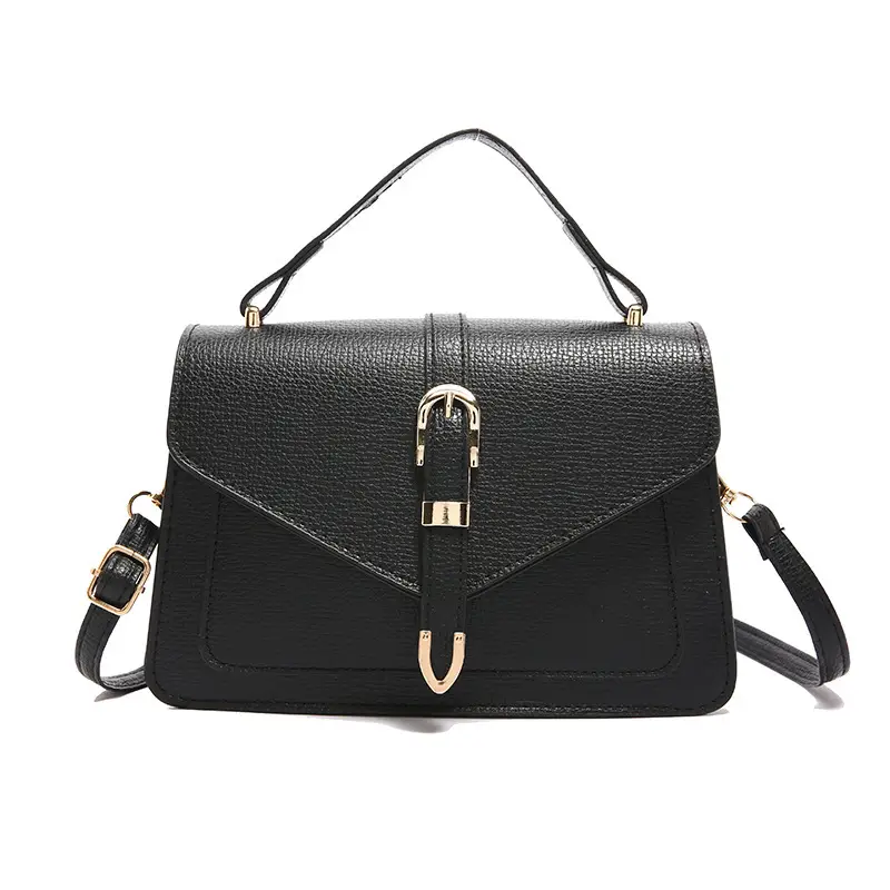 Black Women's Shoulder Bag with Gold Clasp 2025 - Image 10