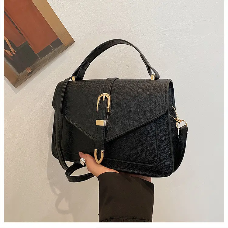 Black Women's Shoulder Bag with Gold Clasp 2025 — feature 22
