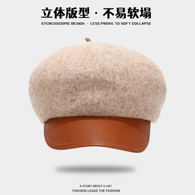 Women Wool Beret Windproof Warm Retro Painter's Cap - Image 6