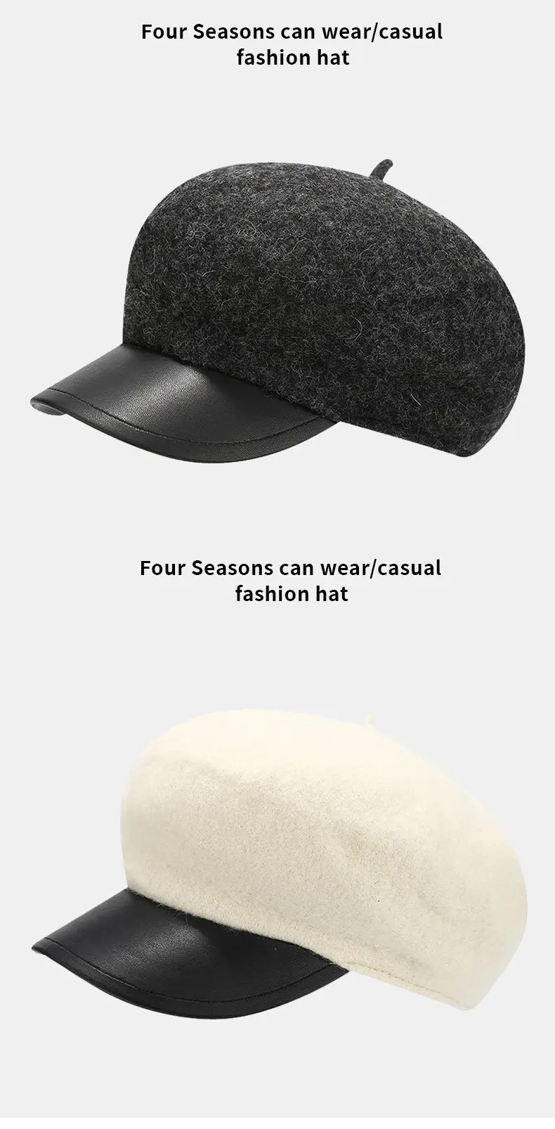 Women Wool Beret Windproof Warm Retro Painter's Cap — feature 7