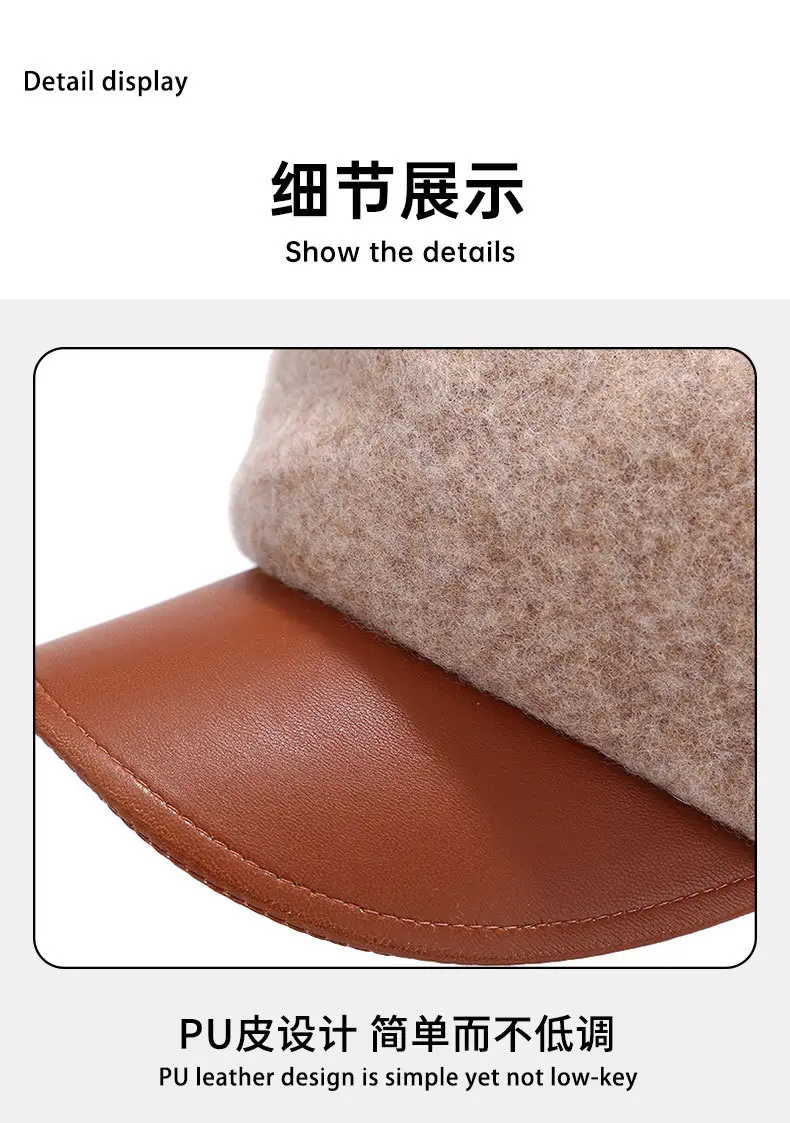 Women Wool Beret Windproof Warm Retro Painter's Cap — feature 8