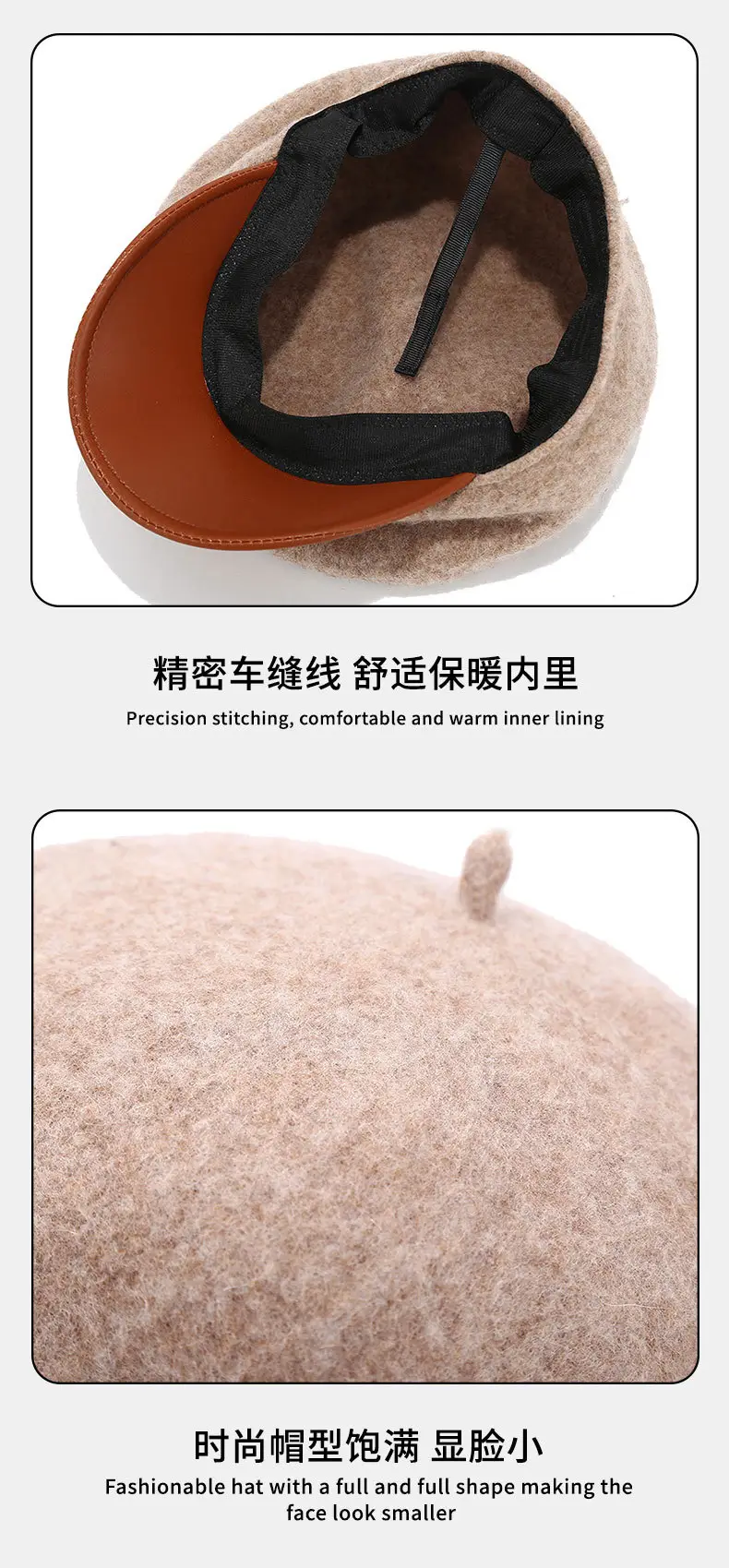Women Wool Beret Windproof Warm Retro Painter's Cap — feature 9