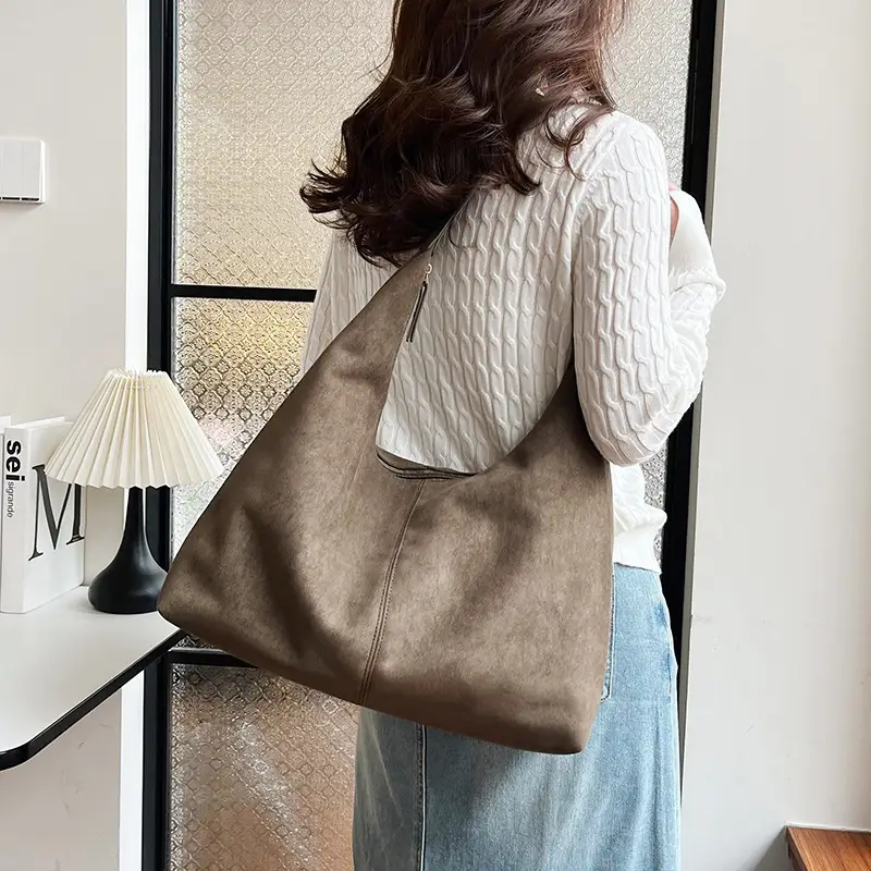 Vintage Maillard Tote Bag Shoulder Bag Brown New Casual - Image 7