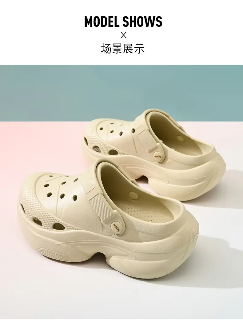 Thick Sole Cave Shoes Women's Summer Height-increasing Breathable Non-slip Slippers Beach Wear-resistant EVA Deodorant Outwear Slippers — feature 12