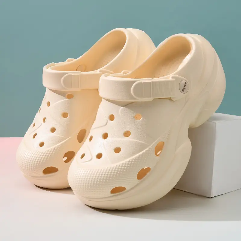 Thick Sole Cave Shoes Women's Summer Height-increasing Breathable Non-slip Slippers Beach Wear-resistant EVA Deodorant Outwear Slippers - Image 4