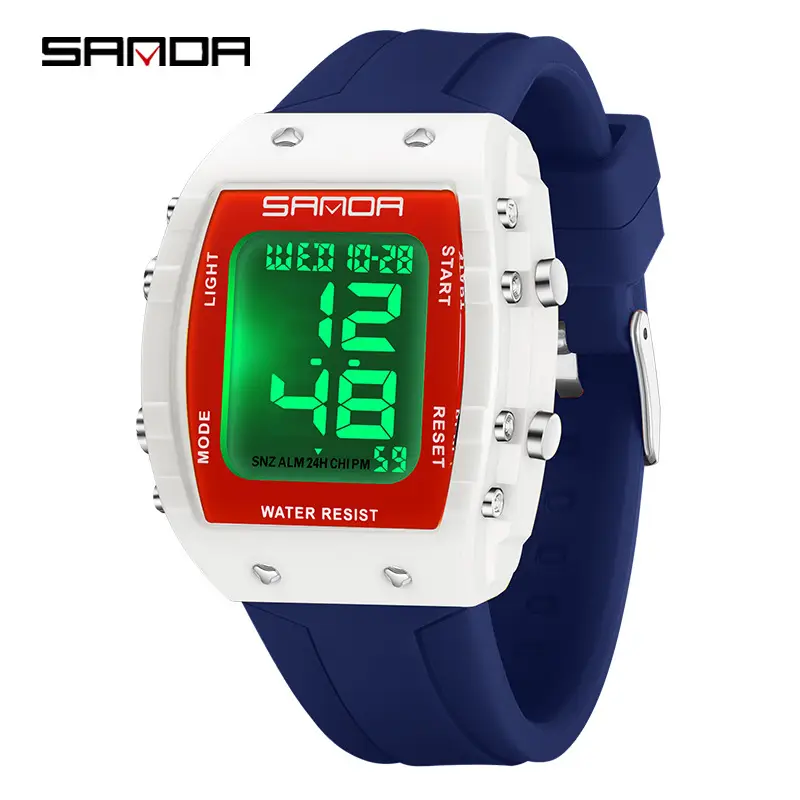 Sanda Digital Water Resistant Sports Watch Blue Silicone - Image 32