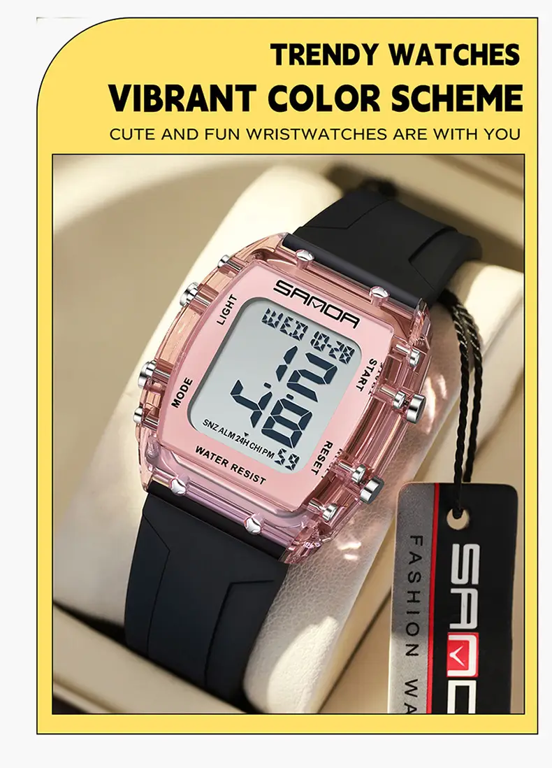 Sanda Digital Water Resistant Sports Watch Blue Silicone — feature 33