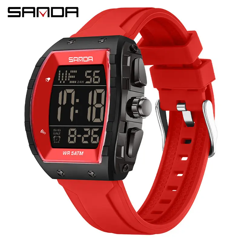 Sanda Digital Water Resistant Sports Watch Blue Silicone - Image 15