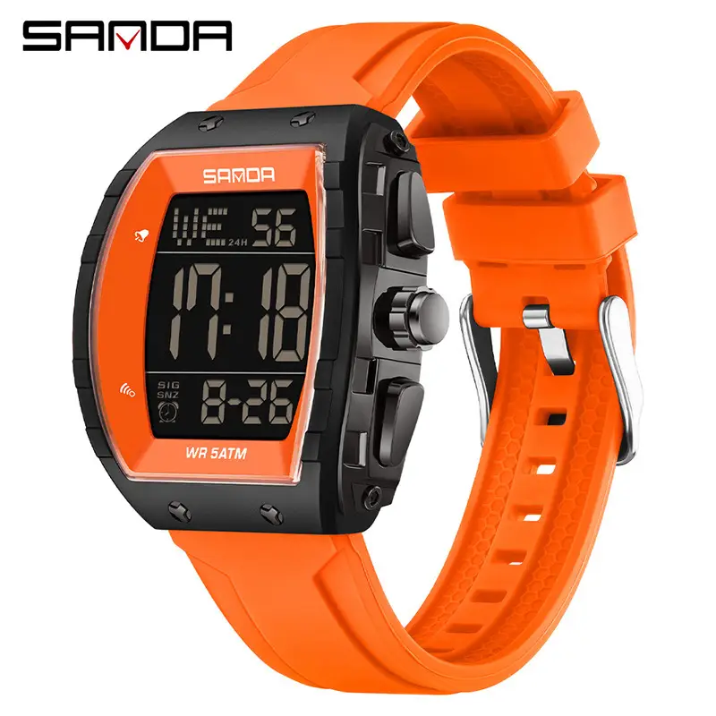 Sanda Digital Water Resistant Sports Watch Blue Silicone - Image 16
