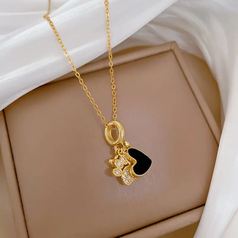 Love Puppy Paw Necklace for Women Gold Diamond Chain β feature 12