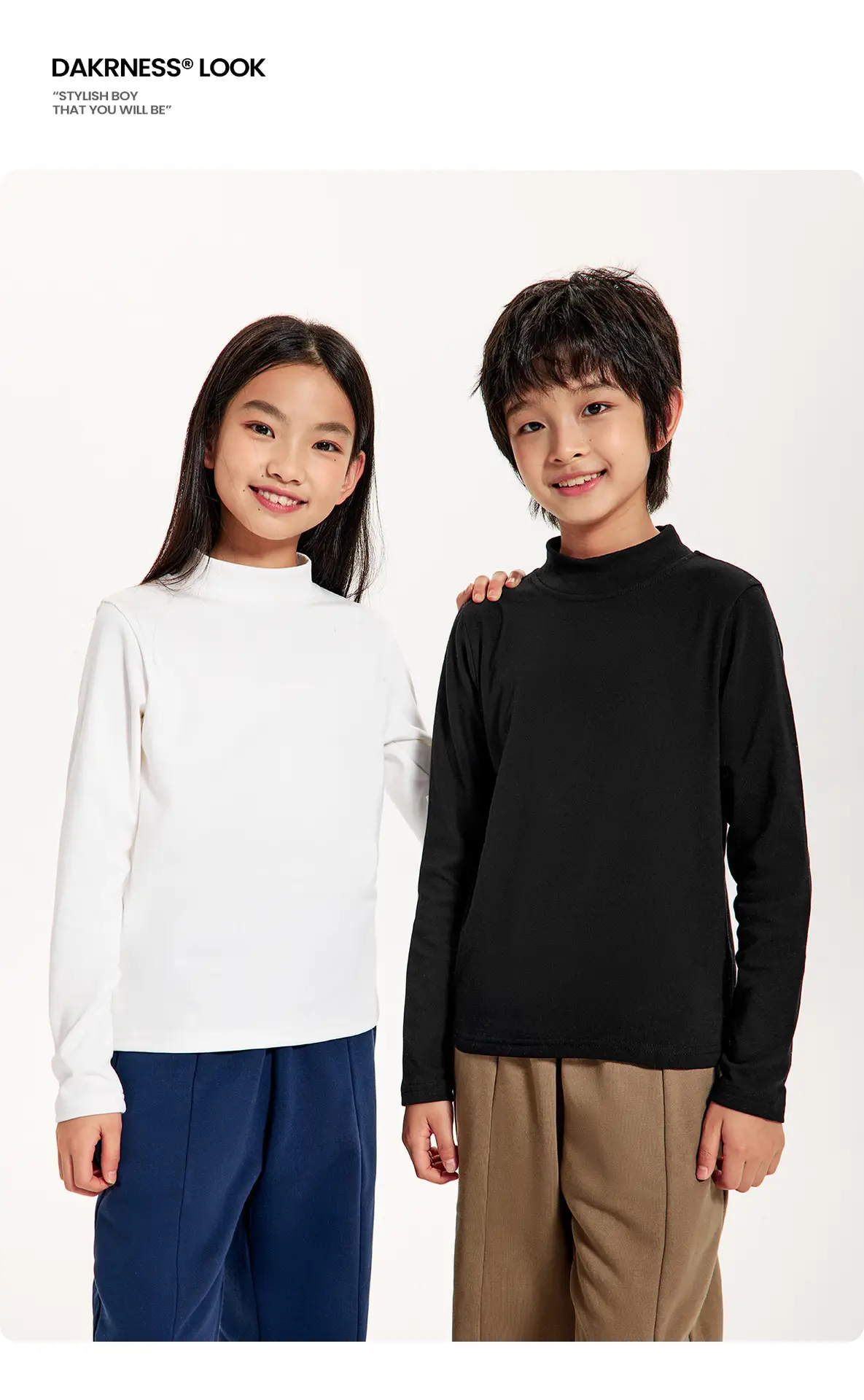 Kids' Dark Black Brushed Inner Layer Shirt with Hood — feature 16