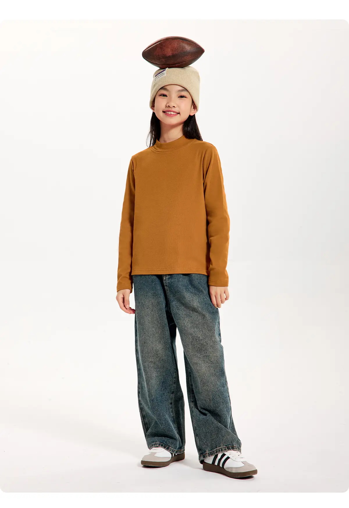 Kids' Dark Black Brushed Inner Layer Shirt with Hood — feature 22