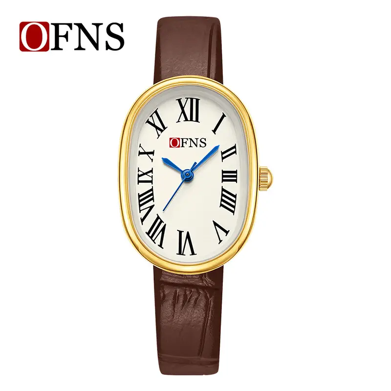 Women's Leather Strap Roman Numeral Quartz Watch - Image 2