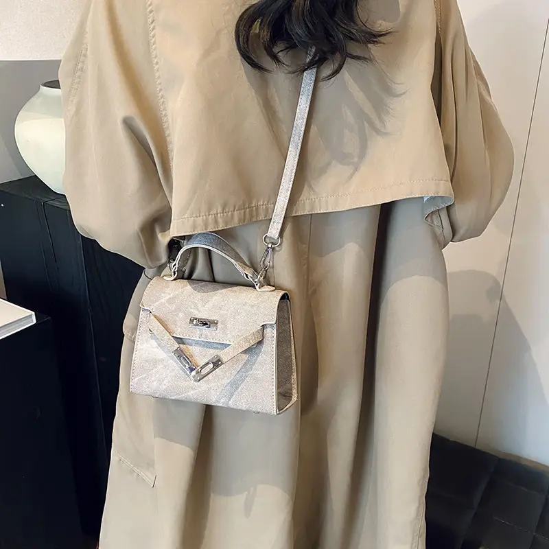Women's Grey Plated Shoulder Bag 2024 New - Image 7
