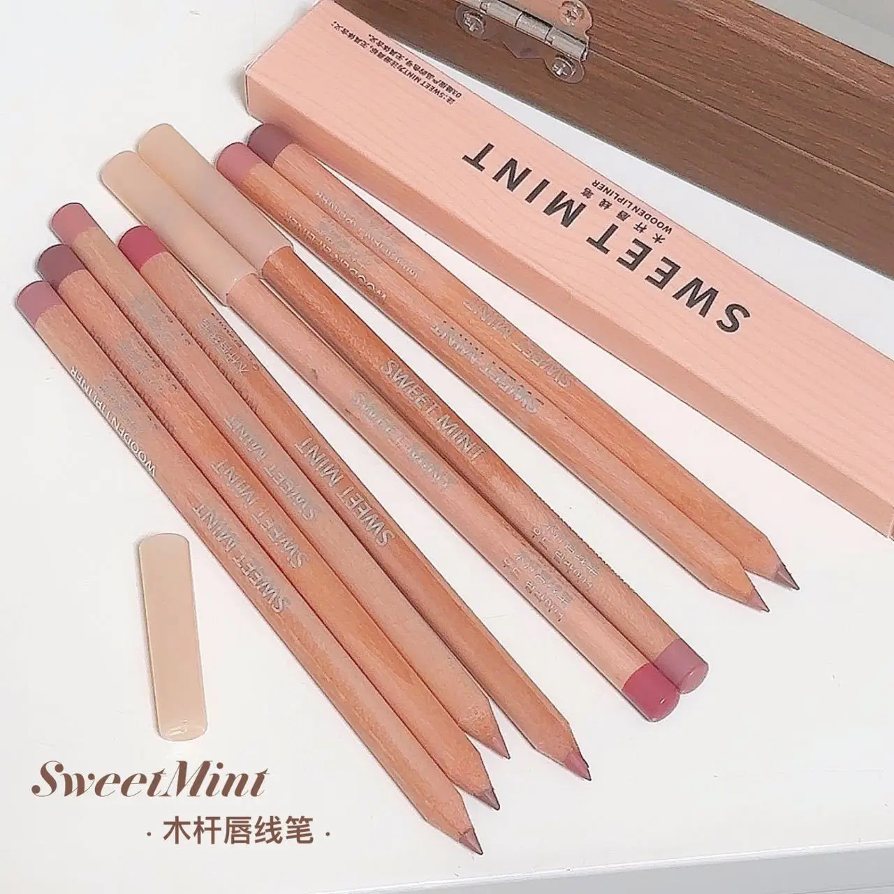 sweetmint Wooden Lip Liner Matte Natural Doodle Lip Makeup Low Saturation Nude Lip Liner Novice — feature 10