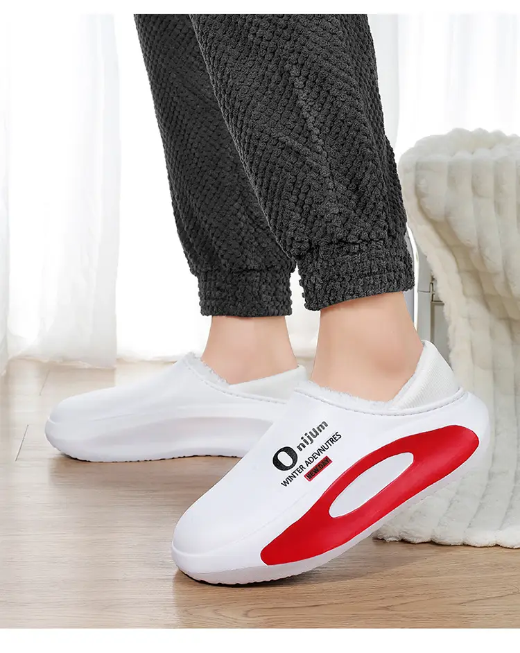 Men's Cotton Slippers with Baotou for Winter fleece-lined Thickened Indoor Home Bag with Shit-stepping Feeling Waterproof Non-slip Warm Cotton Shoes — feature 14