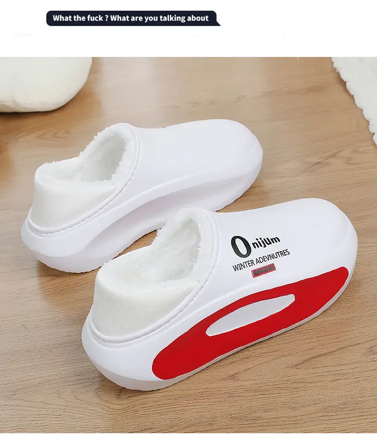 Men's Cotton Slippers with Baotou for Winter fleece-lined Thickened Indoor Home Bag with Shit-stepping Feeling Waterproof Non-slip Warm Cotton Shoes — feature 3