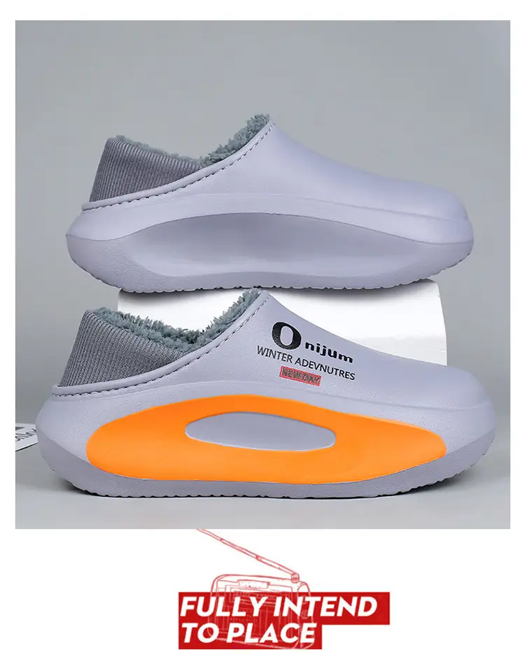 Men's Cotton Slippers with Baotou for Winter fleece-lined Thickened Indoor Home Bag with Shit-stepping Feeling Waterproof Non-slip Warm Cotton Shoes — feature 8