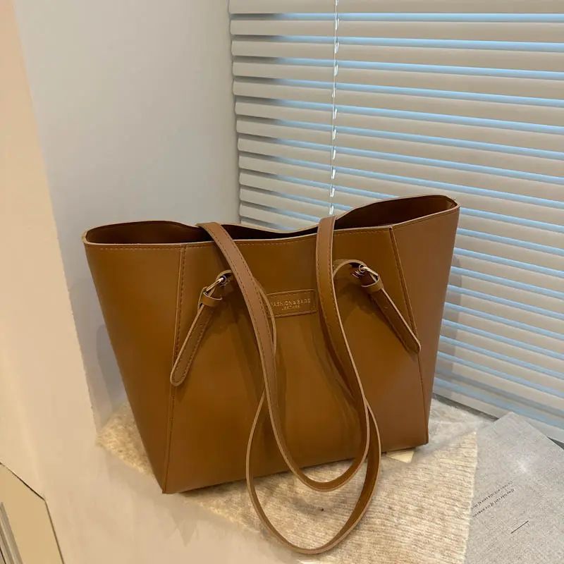 Women's Large Capacity Brown Shoulder Bag 2024