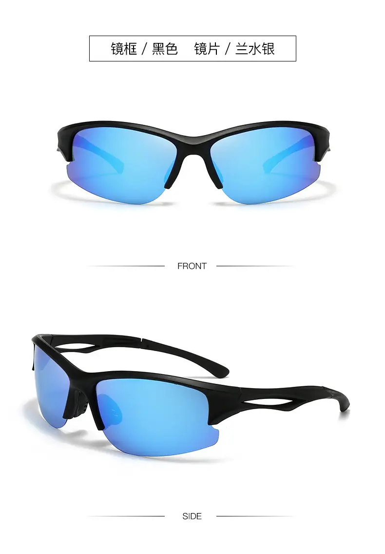 Women Polarized UV Sunglasses Black Frame Blue Silver β feature 17
