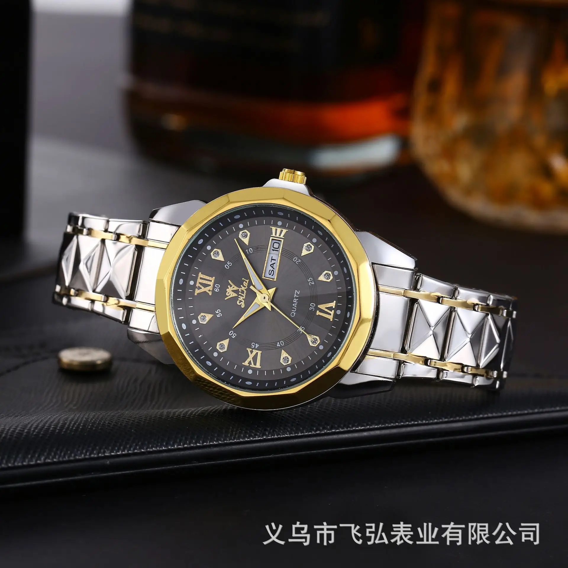 Men's Stainless Steel Quartz Watch with Day/Date Display - Image 10