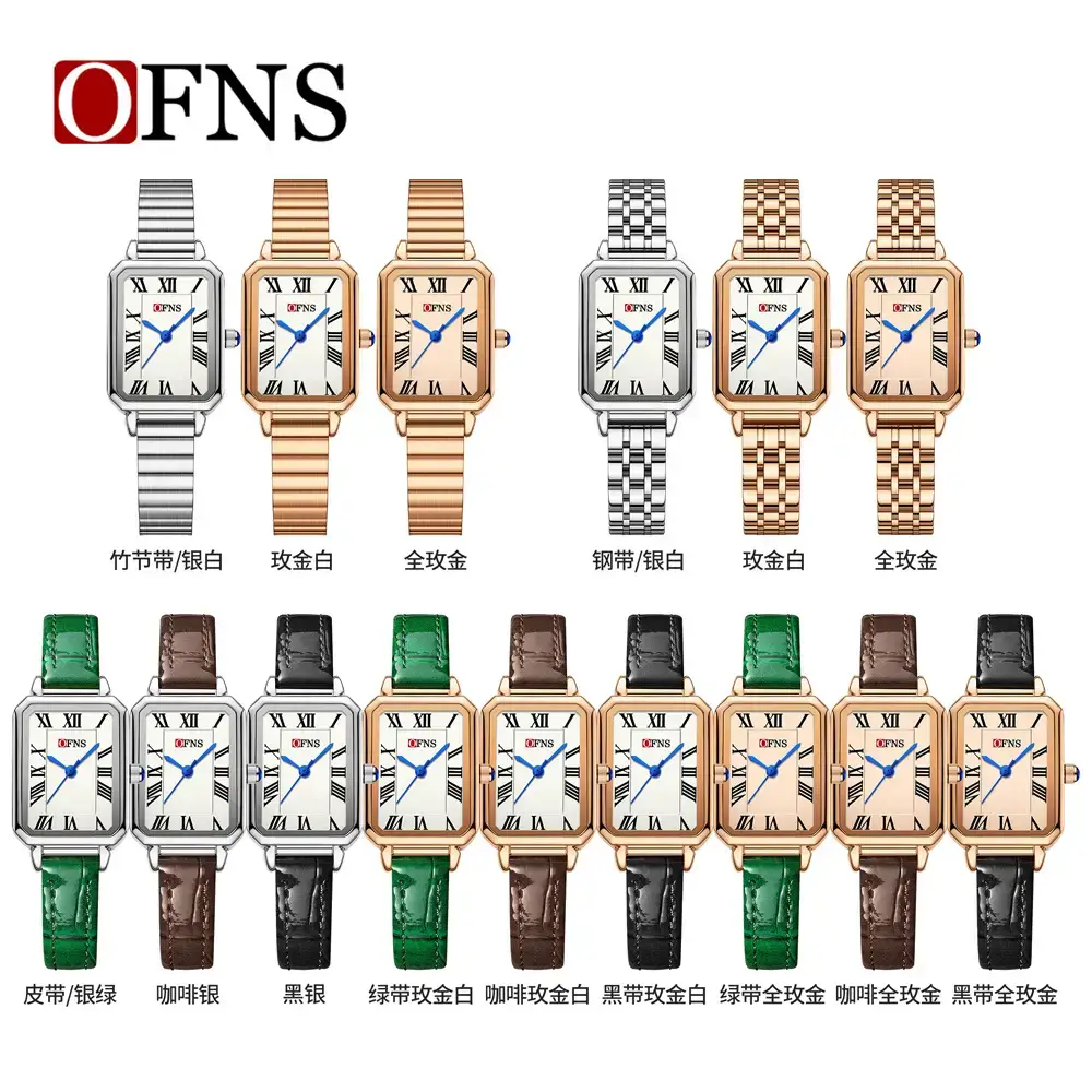 O'FNS Women's French Style Square Quartz Watch Brown Leather Band - Image 13