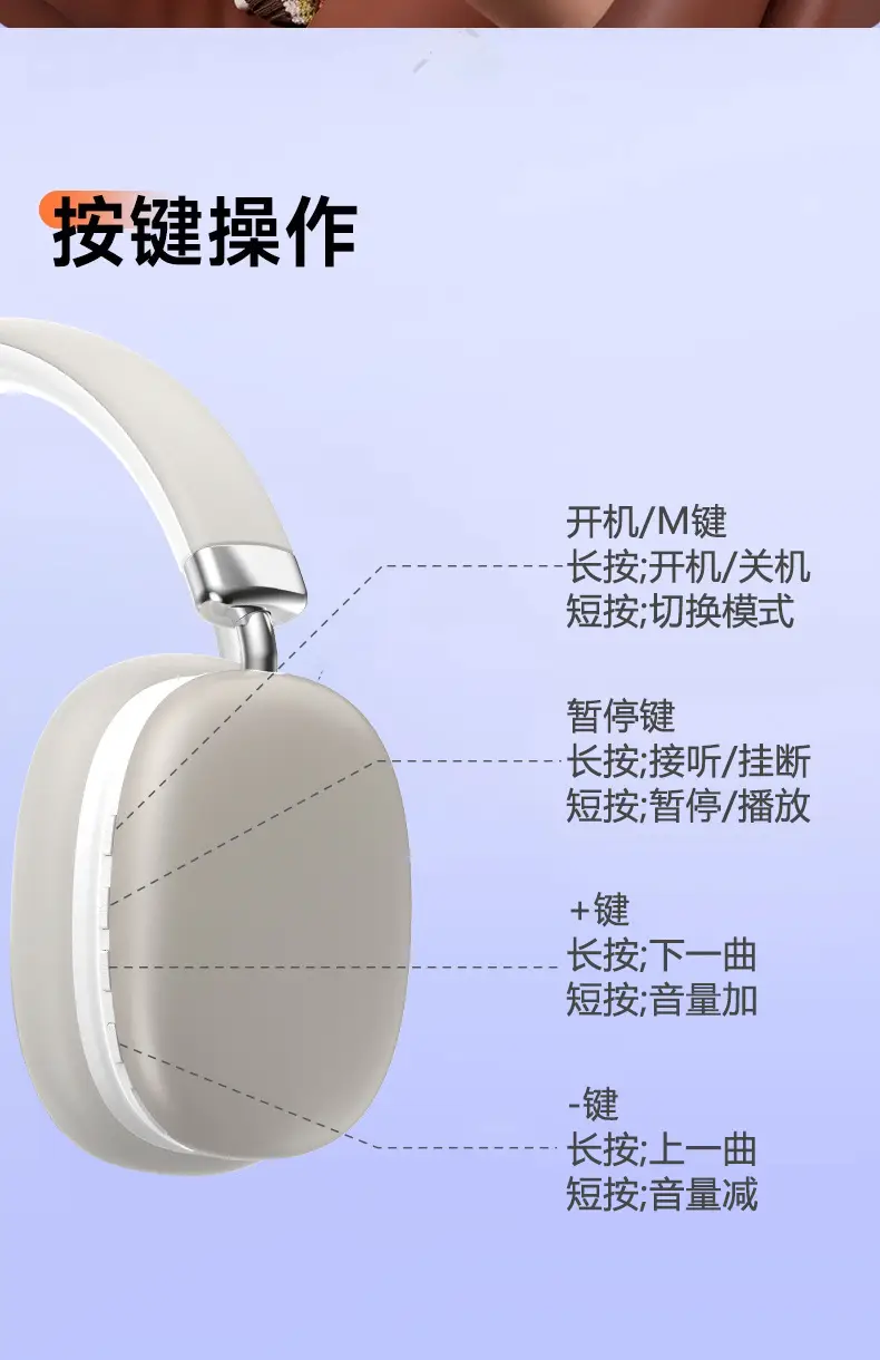 F18 Bluetooth Headset White Foldable Gaming E-Sports — feature 18
