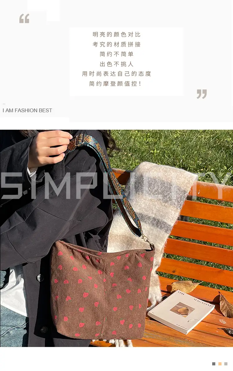 Strawberry Printed Tote Bag for Women — feature 1