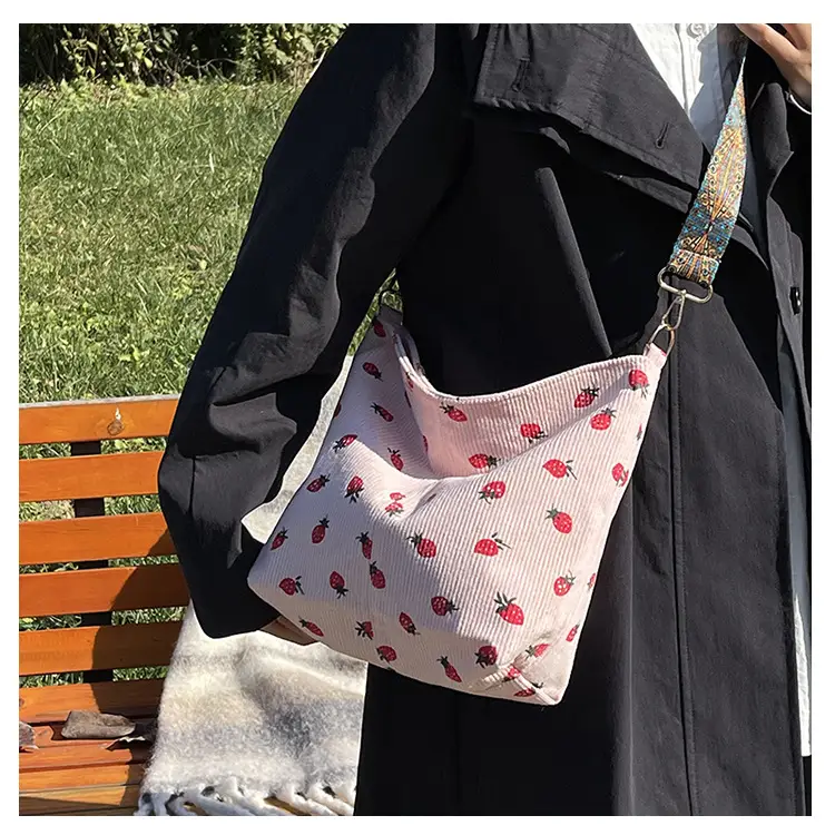 Strawberry Printed Tote Bag for Women — feature 11
