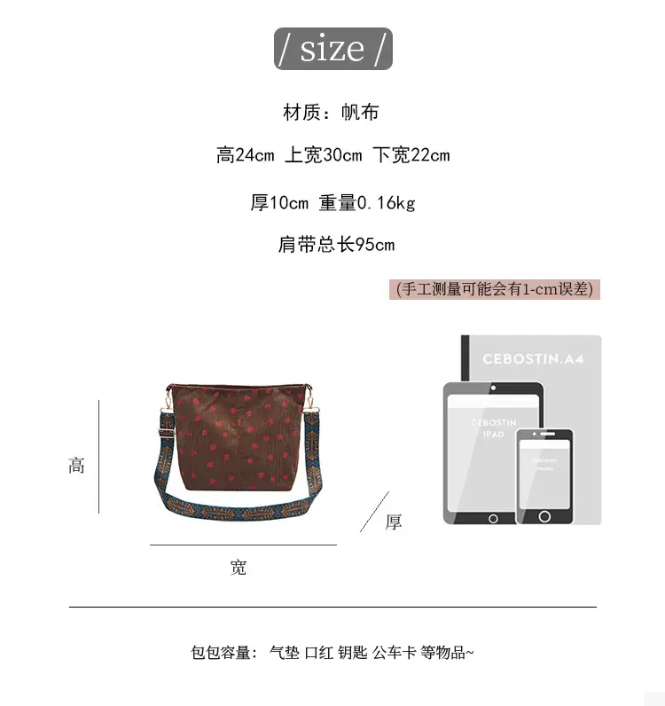 Strawberry Printed Tote Bag for Women — feature 2
