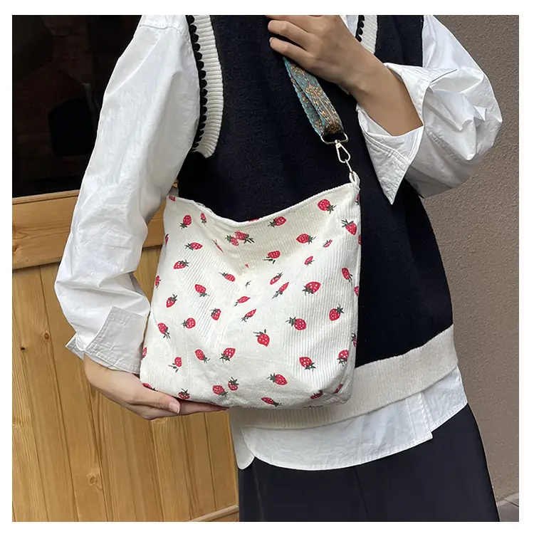 Strawberry Printed Tote Bag for Women — feature 20