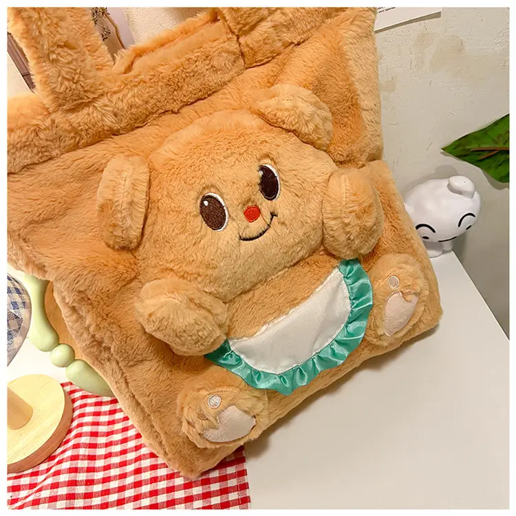 Cute Bear Cartoon Blue Gingham Shoulder Bag 2024 — feature 8